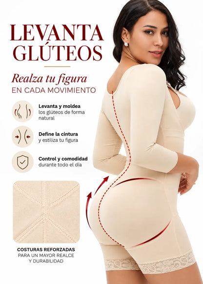 Faja de cuerpo completo: Con mangas y realce de glúteos | Moldea 3113